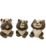 See Hear Speak No Evil Pandas Resin Figurines 6&quot; Panda Giftware Lot of 3... - £23.42 GBP