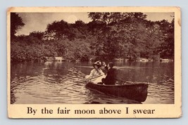 Couple on Canoe Ride By the Fair Moon Above I Swear 1909 Romance DB Postcard N2 - £3.06 GBP