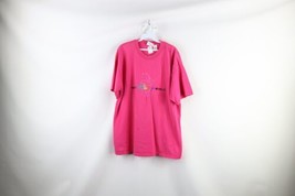 Vintage 90s Disney Womens Large Distressed Rainbow Winnie the Pooh T-Shirt Pink - £35.26 GBP
