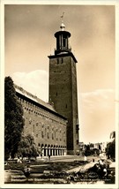 Vtg Cartolina RPPC 1930s Vintage Stockholm Svezia Stadshuset Unp - £11.05 GBP