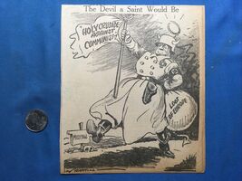 World War 2 WW2 Comic Sketch ORIGINAL From newsprint - COMMUNISM LOOT OF... - $19.78