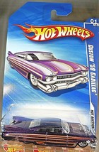 2010 Hot Wheels #159 Hot Auction 1/10 CUSTOM &#39;59 CADILLAC Purple w/Chrome LaceSp - £7.33 GBP