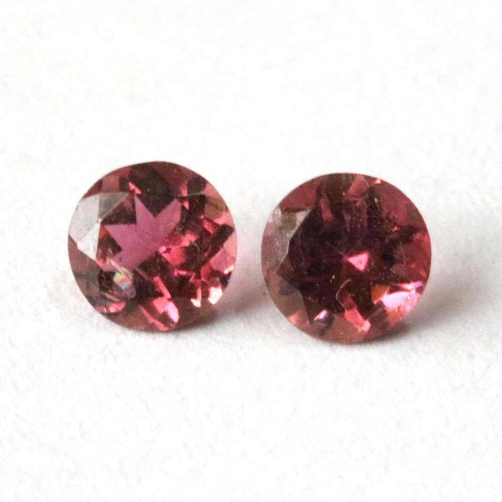 100 % Natural 0.42 Carats TCW Pink Tourmaline Round faceted Earth Mined Quality  Item image 4