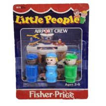 Vintage 1985 Fisher Price Little People Airport Crew 3 Figures 0678 Opened - £26.57 GBP