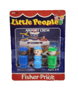 VINTAGE 1985 FISHER PRICE LITTLE PEOPLE AIRPORT CREW 3 FIGURES 0678 OPENED - £26.27 GBP