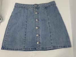 Pacsun Women’s Blue Jean Denim Button Up Panel Skirt Sz 28 L6 - £12.38 GBP