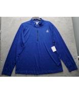 Reebok Activewear Shirt Mens 3XL Blue Space Dye Long Sleeve Quarter Zip ... - $29.41
