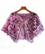 Classic Sparkling Sequin Capelet Shawl | Retro Beaded Pearl Shoulder Wrap - £32.90 GBP