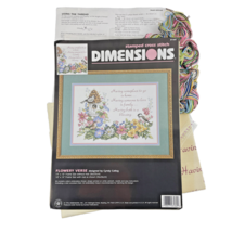 Dimensions Stamped Cross Stitch Flowery Verse Kit 3160 Bird House Family... - $12.59