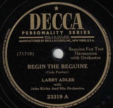Larry Adler &amp; John Kirby Orch 78 Begin The Beguine / Hand To Mouth Boogie SH3F - £5.51 GBP
