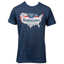 Budweiser USA Map T-Shirt Blue - £27.34 GBP