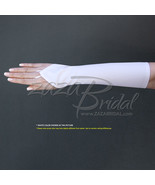 Stretch Dull Matte Satin Fingerless Gloves 8BL/No Shine, Elegant Look - $416.70 MXN
