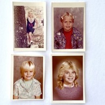 Vintage c1970 Blonde Girl Deanna School Headshot Color Photographs Lot Of 4 - £19.97 GBP