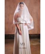 Double layers wedding veil with satin edge  from tulle with comb - €21,88 EUR+
