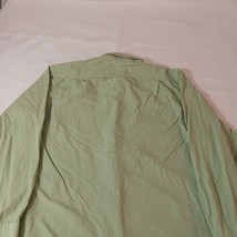 Izod Men's Cotton Green Check Stripe Button-Down Collar Long Sleeve Shirt Size M image 14