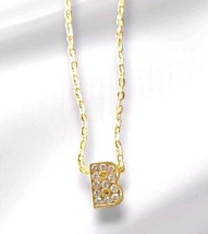 Full Rhinestone Slide Charm Crystal Alphabet Letter Necklace Letter B - $9.89