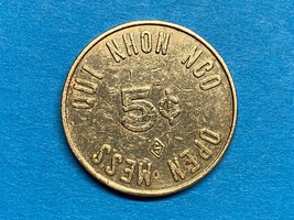 Military Trade Token, Qui Nhon Nco, Open Mess, Vietnam, 5 Cent, Vintage - £11.68 GBP