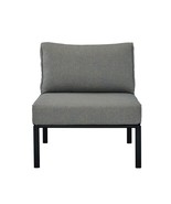 Rajni Patio Armless Chair, Gray Fabric &amp; Black Finish - $3,001.90 MXN
