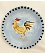 Rooster Plate Wall Decor Lillian Vernon Luncheon Plate Blue 8&quot; dia Porce... - $27.06 CAD