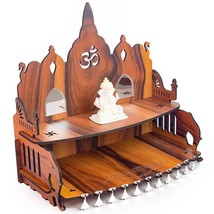 wooden temple mandir for home office MDF pooja ghar god puja Teak Finish - £34.36 GBP