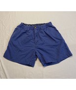 Vintage Chubbies Shorts Navy Blue Elastic Waist Mens Medium Made in USA Pockets - £26.92 GBP