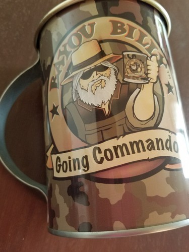 Bayou Billy ~ Going Commando ~ Metal/Tin Mug With Handle ~ 4" x 5.25 " Item image 2