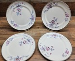 Bryn Mawr by Salem 7&quot; Pink &amp; Purple Floral Salad Dessert Plate - Vintage... - $26.70