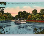 Jungle Cruise Boat on Silver River Silver Springs Florida FL Linen Postc... - £2.29 GBP