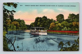 Jungle Cruise Boat on Silver River Silver Springs Florida FL Linen Postcard M7 - £2.29 GBP