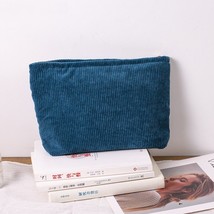 PURDORED 1 Pc Solid Color Makeup Bag Women Corduroy Cosmetic Bag Travel Large Be - £23.67 GBP