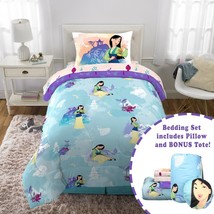 5pcs DISNEY MULAN Twin Size Bed Bedding Reversible Comforter Decorative ... - £46.90 GBP