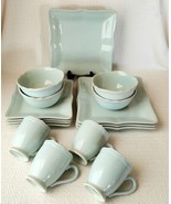 Lenox FRENCH PEARL BEAD BLUE American By Design 16 Piece Set ~ Service for 4 - £110.43 GBP