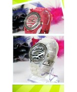 Wholesale Lot of 25 - Zebra Dial 1-line Crystal Bezel Woman Silicone Ban... - $115.06 CAD