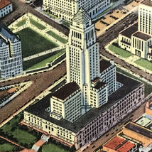 Los Angeles Civic Center City Hall of Records Federal State Buildings Postcard - £9.43 GBP