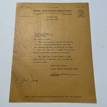 Orange Texas Retail Merchants Association Letter 1935 wilmer cain - £30.40 GBP