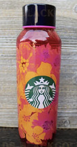 Starbucks 2022 Floral Red Orange Ombre Glass Water Bottle 20oz Rainbow - $461.15 MXN