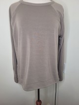 Athleta COASTER LUXE Sweatshirt Tan L Soft Modal Blend Thumb Holes Cozycore - $38.61