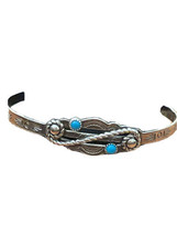 Bell Trading Post Native American Sterling Turquoise Cuff Bracelet Child Sz VTG - £63.93 GBP