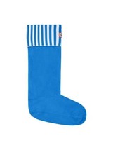 Hunter Original Tall striped cuffed Boot Socks Blue And White size XL size 10-12 - £23.92 GBP