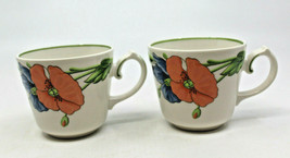 Villeroy and Boch Amapola Porcelain Flat Tea Coffee Mug Cups Set of 2 Fl... - £25.45 GBP