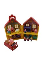 2003 Peppa Pig’s House Deluxe Playset Fold-N-Carry Case w Furniture Figures LOT  - £31.68 GBP