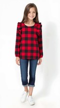 Carters Big and Little Girls Buffalo Check Ruffle Shirt - $186.39 MXN