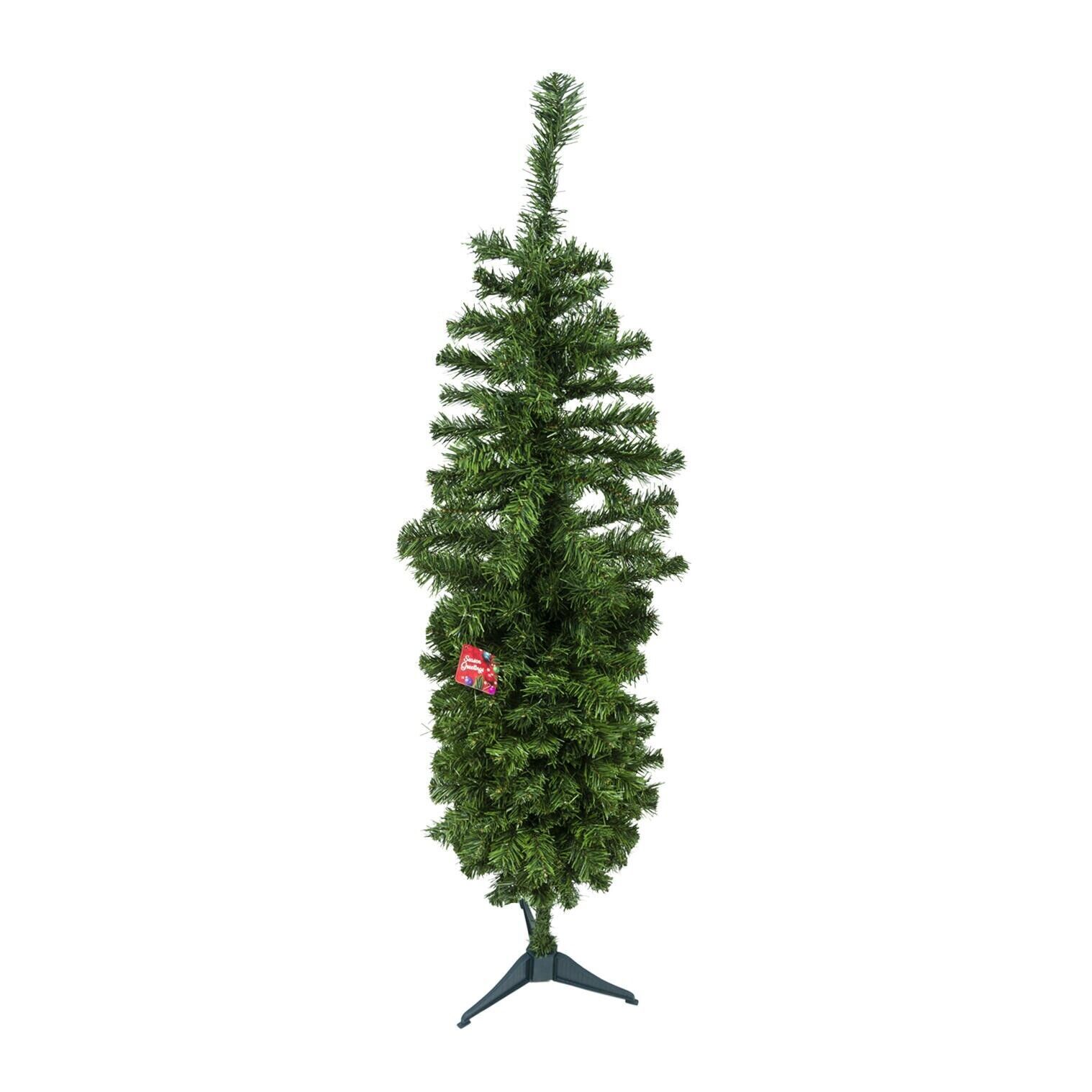 Primary image for Christmas Tree Green Artificial Slim Includes Plastic Stand 5 Foot