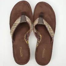 Sperry Top Sider Women&#39;s Brown Tan Sequin Flip-Flop Sandals Size10  - £18.18 GBP