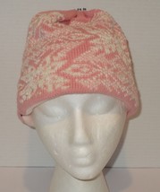 Turtle Fur Pink Nordic Snowflake Wool Tassel Knit Beanie Ski Cap Hat OSFM - $14.80