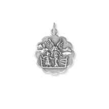 Sterling Silver Guardian Angel Charm for Charm Bracelet or Necklace - £24.78 GBP