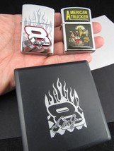 cigarette lighter x2 Dale Jr Nascar American Trucker &quot;Wild and Free&quot; case NICE! - £23.06 GBP