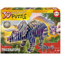 Educa 3D Creature Dinosaur Puzzle - Triceratops - £47.47 GBP