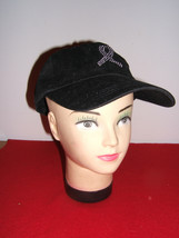Breast Cancer Awareness Pink Ribbon Bling Baseball Cap Hat Black (NWOT) - $9.85