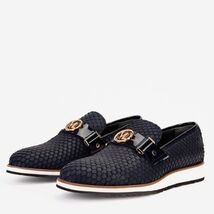 The Legacy Navy Blue Leather Men Casual Loafer Shoe image 2